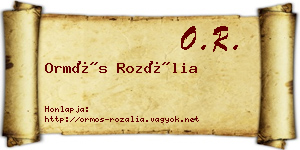 Ormós Rozália névjegykártya