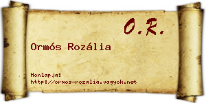 Ormós Rozália névjegykártya