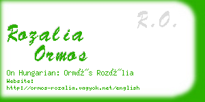 rozalia ormos business card
